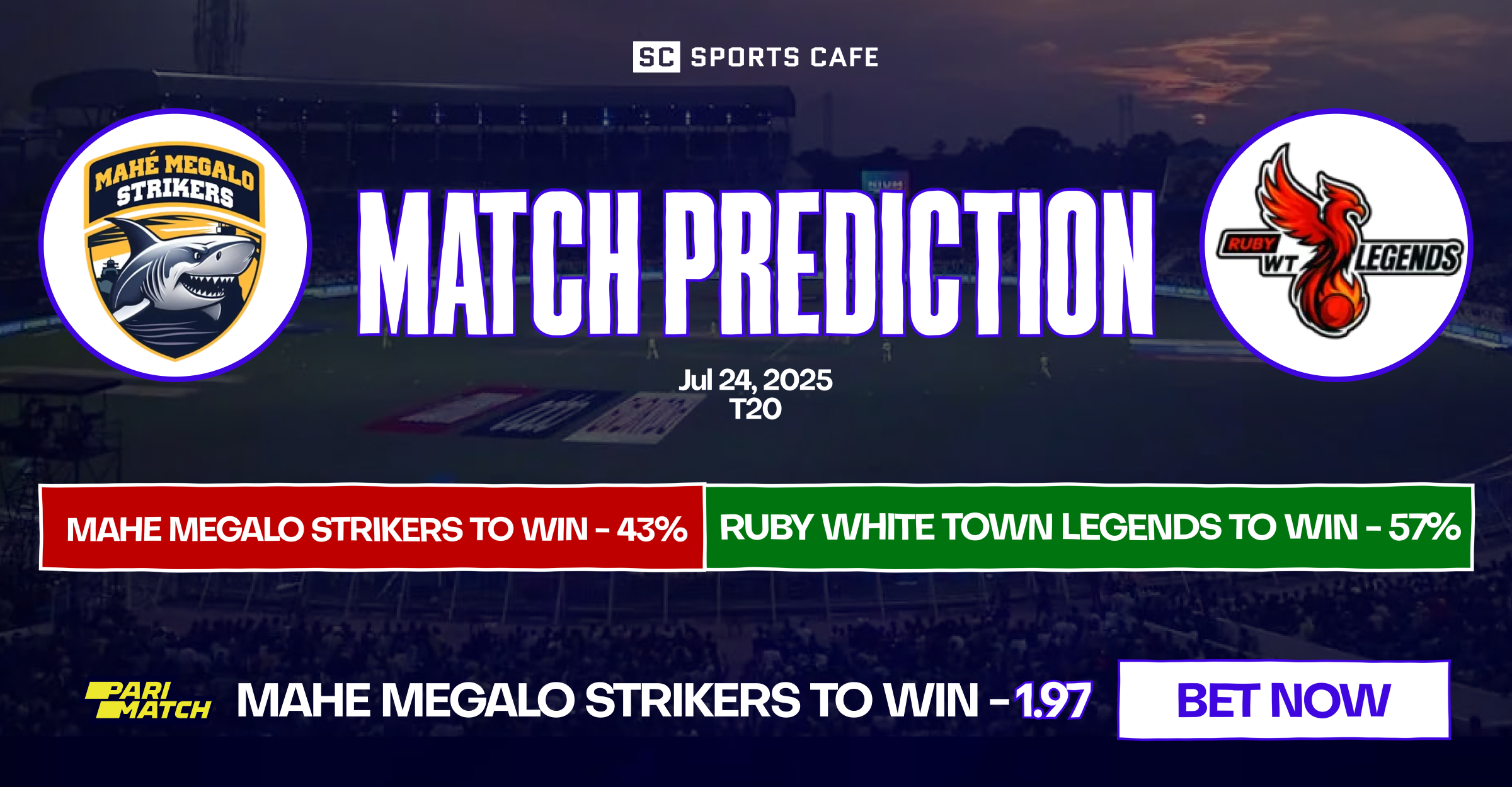 Mahe Megalo Strikers vs Ruby White Town Legend match prediction.